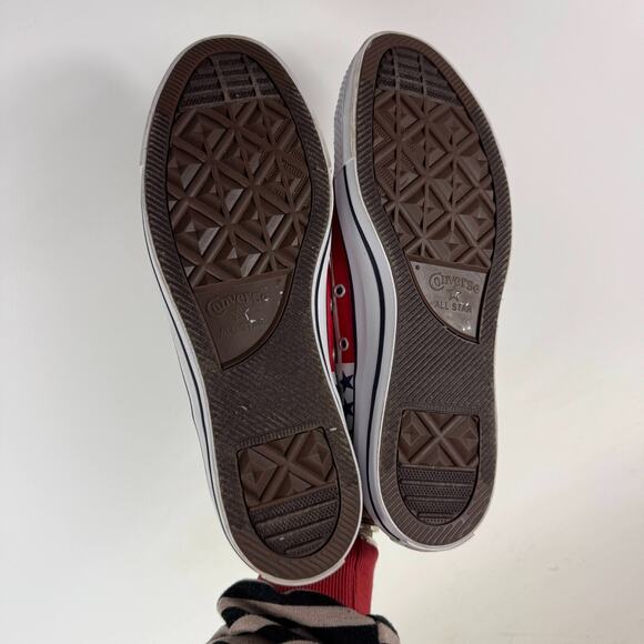 Converse Chuck Taylor All Star Low Sneakers Men's 11 White Red Stars & Stripes - Picture 8 of 10